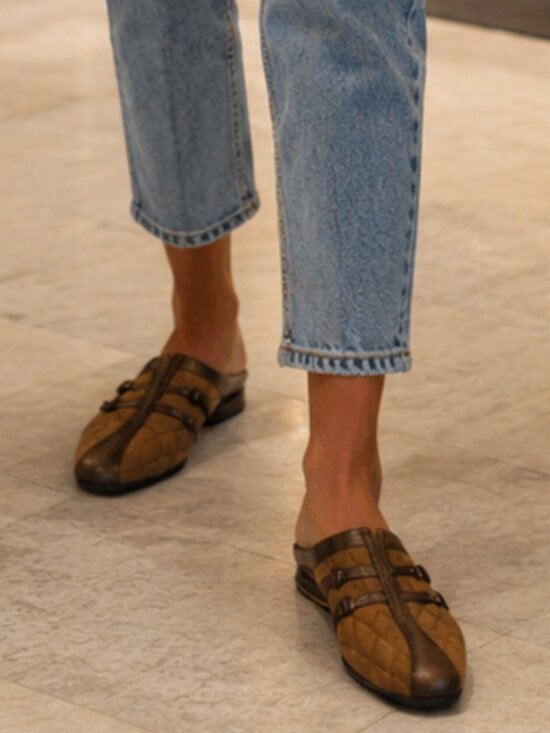 Cole Haan Shoes - COLE HAAN NIKE AIR Quilted Clogs Mules 7AA 7 Narrow Preppy Suede Sneakers